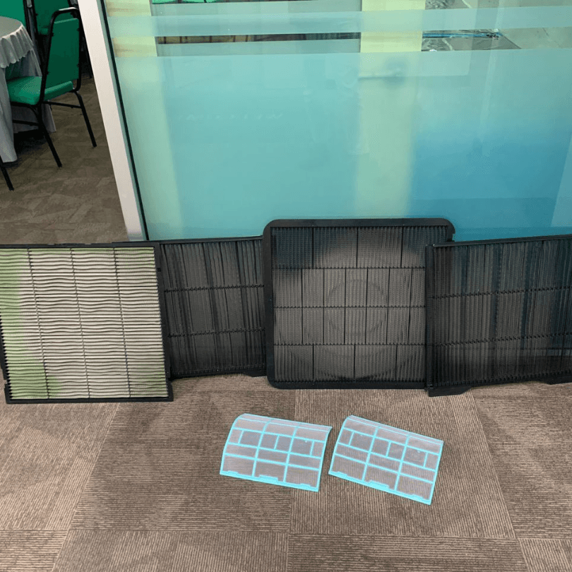 servis aircond rumah filter sebelum